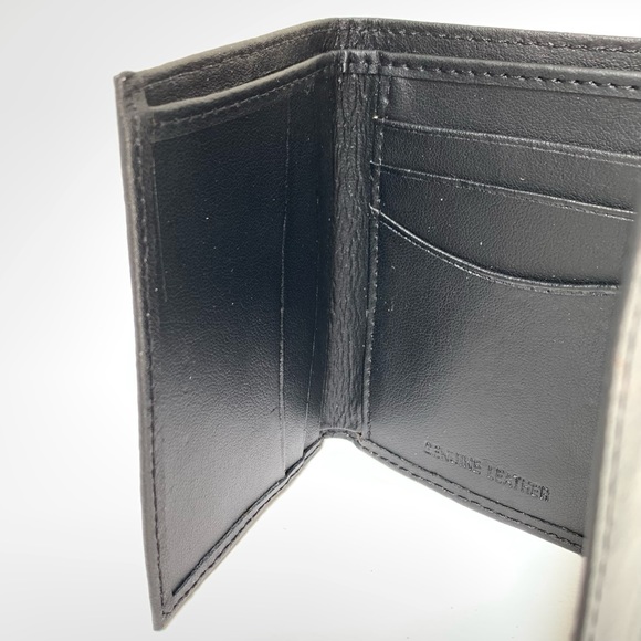 GENUINE LEATHER BLACK BILL FOLD WALLET NEW NEVER USED - Picture 2 of 5
